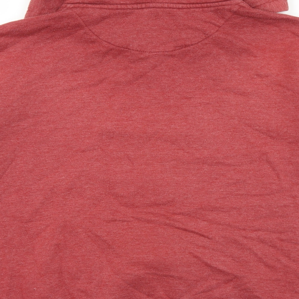 Easy Mens Red Cotton Full Zip Hoodie Size M