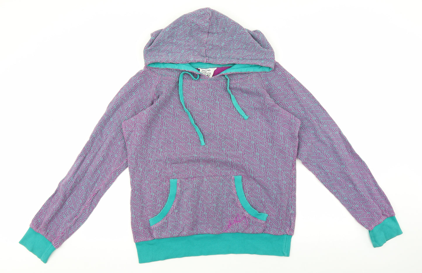 Billabong Womens Ivory Geometric Cotton Pullover Hoodie Size 4 Pullover