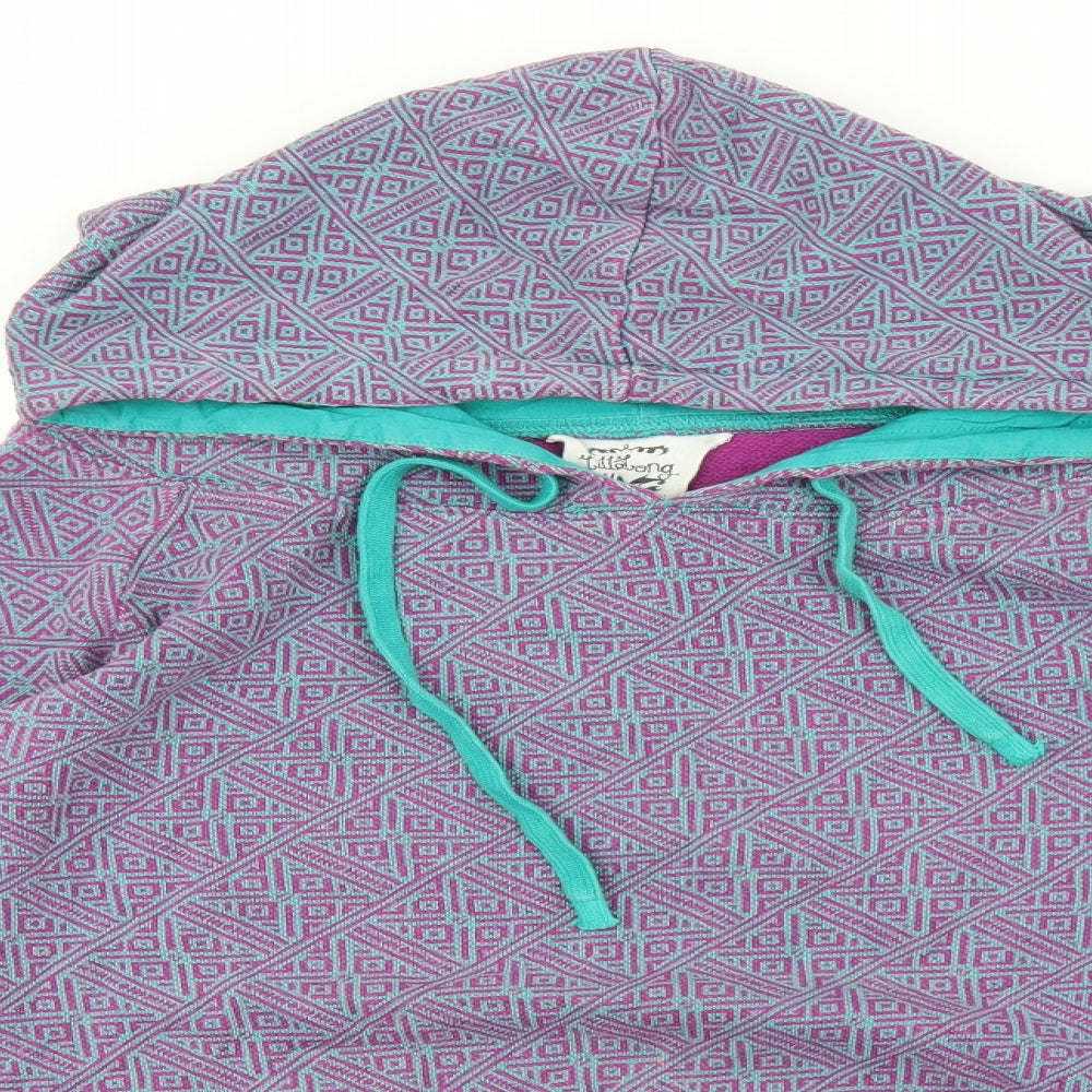 Billabong Womens Ivory Geometric Cotton Pullover Hoodie Size 4 Pullover