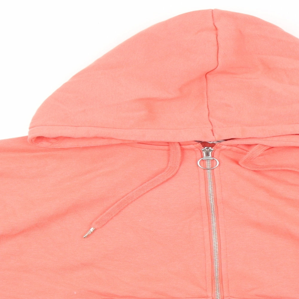 TU Womens Pink Cotton Full Zip Hoodie Size L Zip