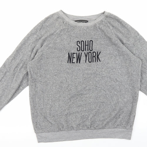 Dorothy Perkins Womens Grey Cotton Pullover Sweatshirt Size 10 Pullover - Soho New Yrok