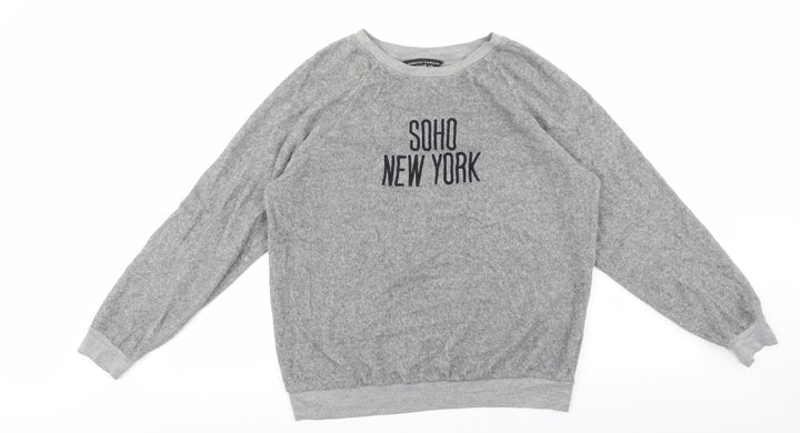 Dorothy Perkins Womens Grey Cotton Pullover Sweatshirt Size 10 Pullover - Soho New Yrok