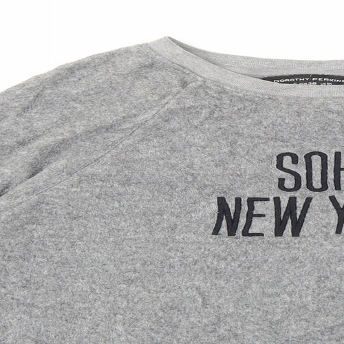 Dorothy Perkins Womens Grey Cotton Pullover Sweatshirt Size 10 Pullover - Soho New Yrok