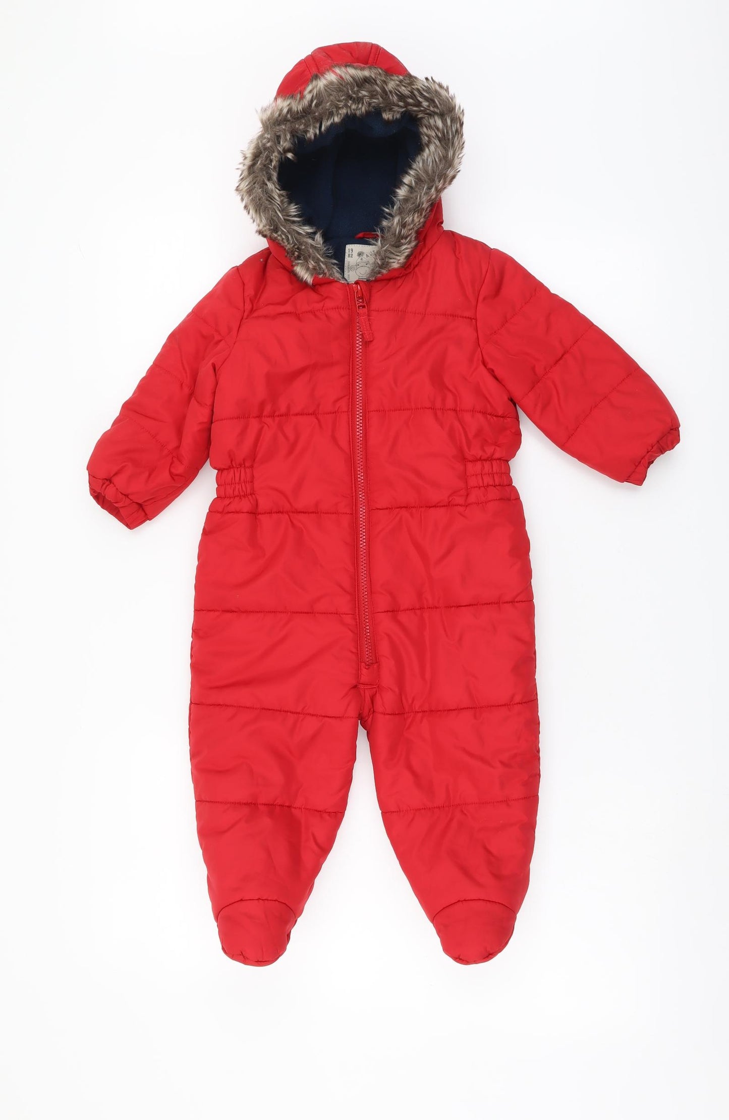 NEXT Boys Red Quilted Snowsuit Size 9-12 Months Zip
