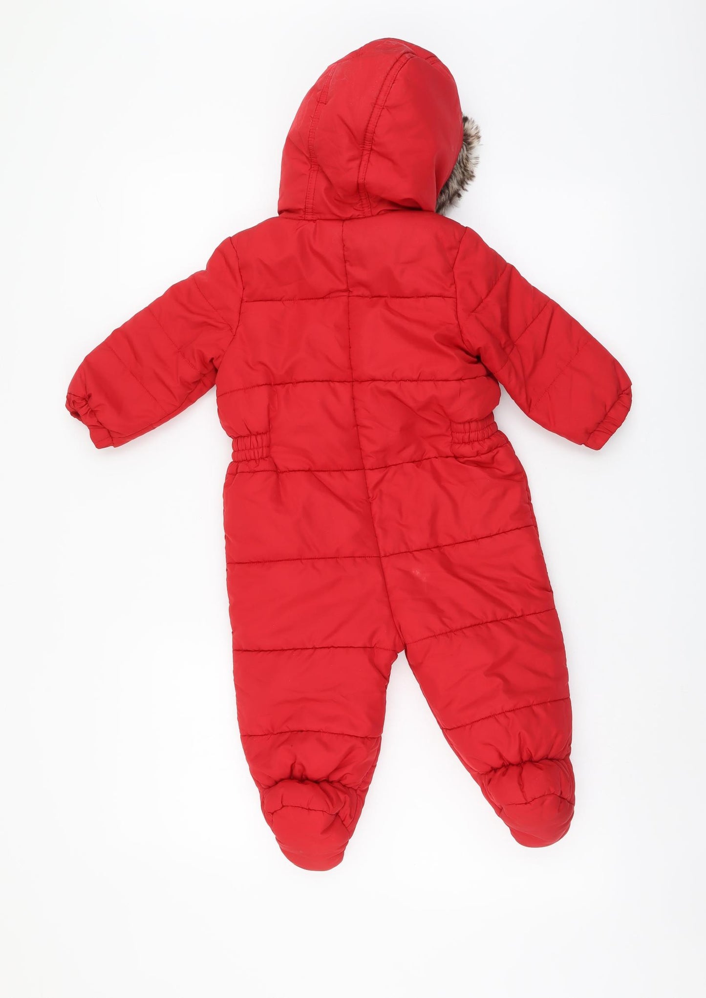 NEXT Boys Red Quilted Snowsuit Size 9-12 Months Zip