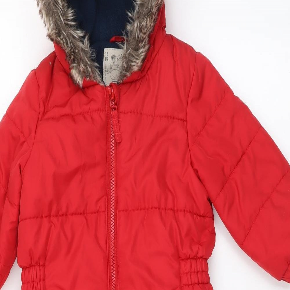 NEXT Boys Red Quilted Snowsuit Size 9-12 Months Zip