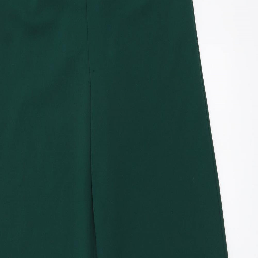 Quiz Womens Green Polyester Trousers Size 24 in L32 in Regular Zip