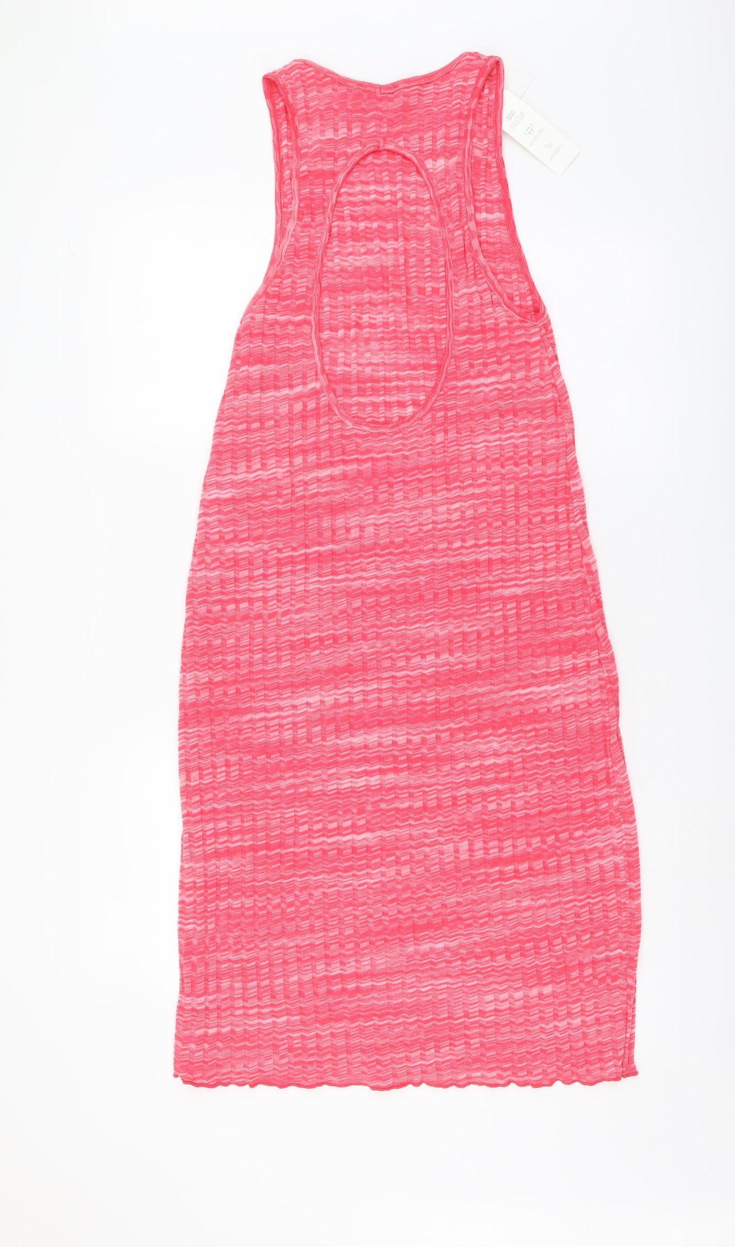 Zara Womens Pink Cotton Tank Dress Size M Round Neck Pullover