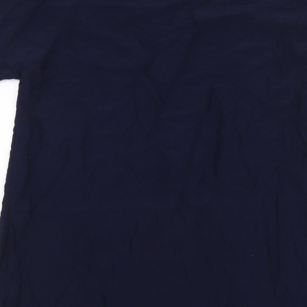 Marks and Spencer Womens Blue Polyester Basic Blouse Size 6 V-Neck