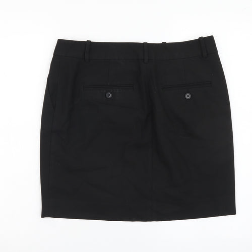 Gap Womens Black Polyester Mini Skirt Size 10 Button