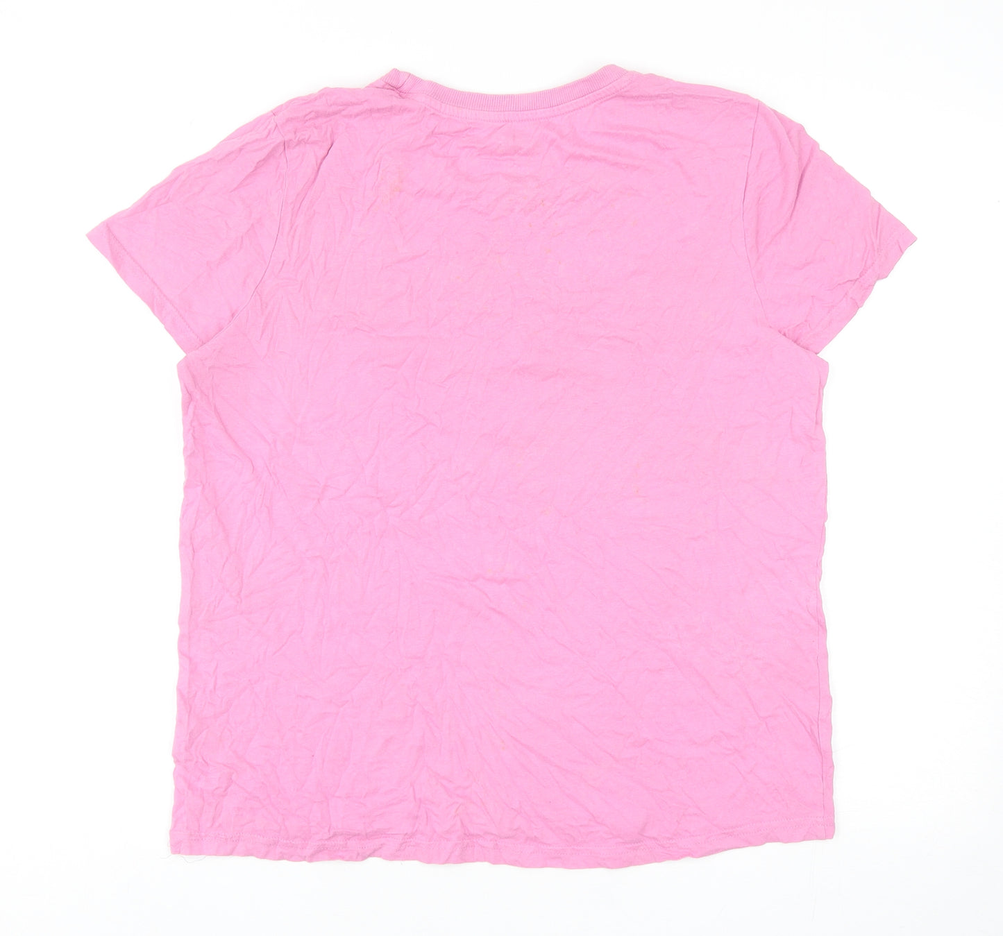 Primark Womens Pink Cotton Basic T-Shirt Size M Round Neck - Lisa The Simpsons
