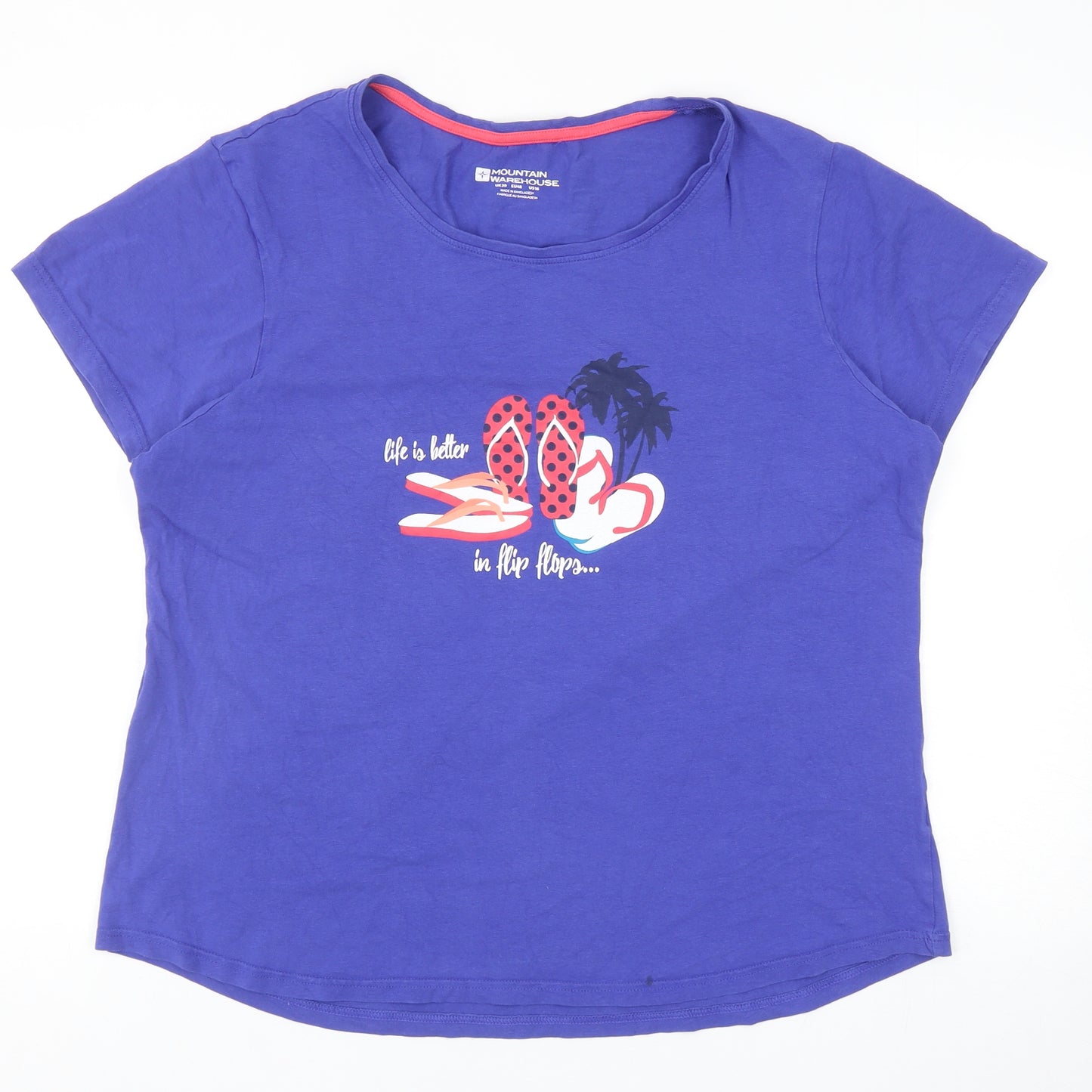 Mountain Warehouse Womens Blue Polyester Basic T-Shirt Size 20 Scoop Neck - Life is Better in Flip Flops