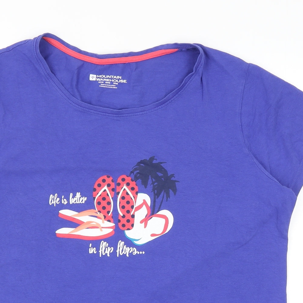 Mountain Warehouse Womens Blue Polyester Basic T-Shirt Size 20 Scoop Neck - Life is Better in Flip Flops