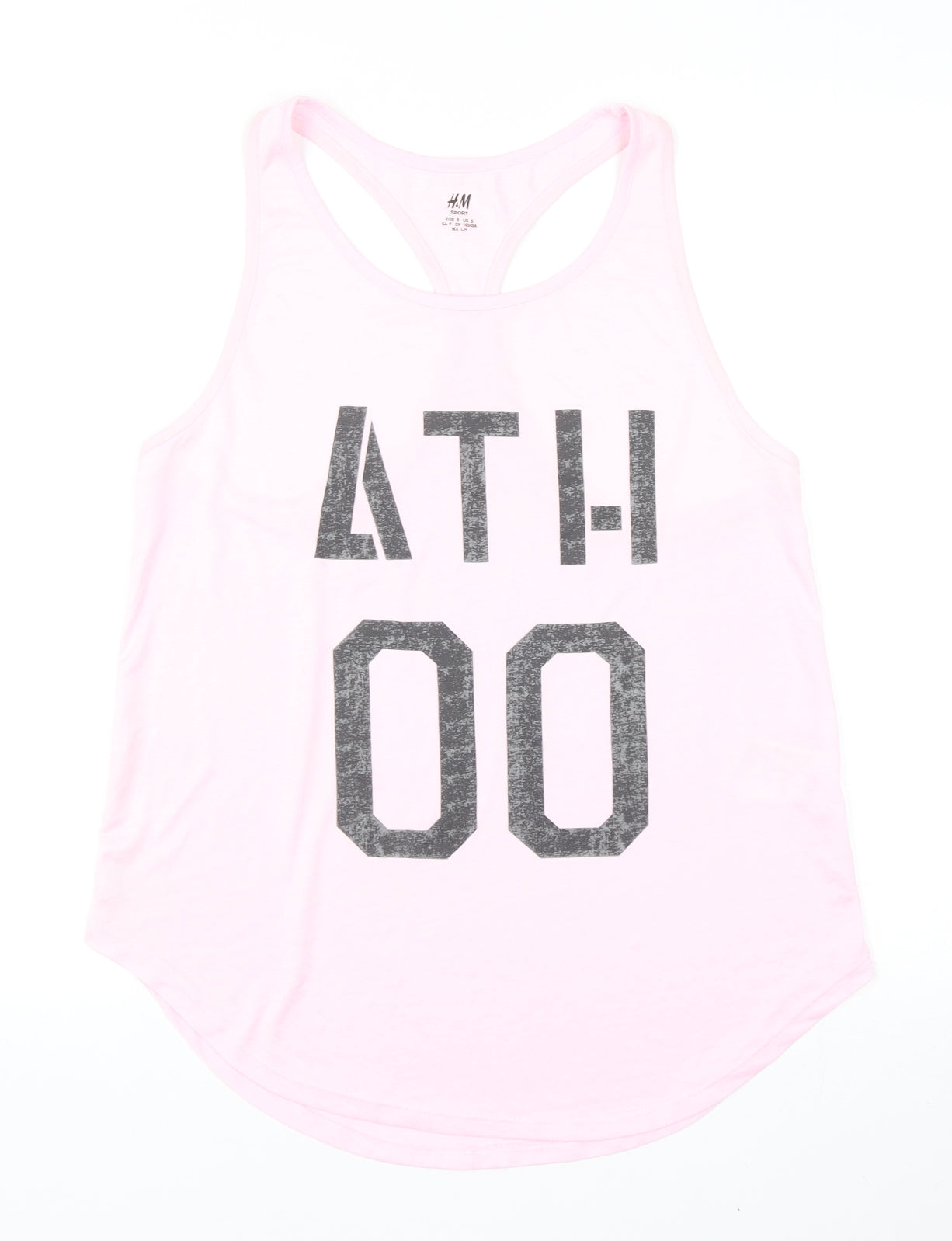 H&M Womens Pink Polyester Basic Tank Size S Round Neck Pullover - ATH 00