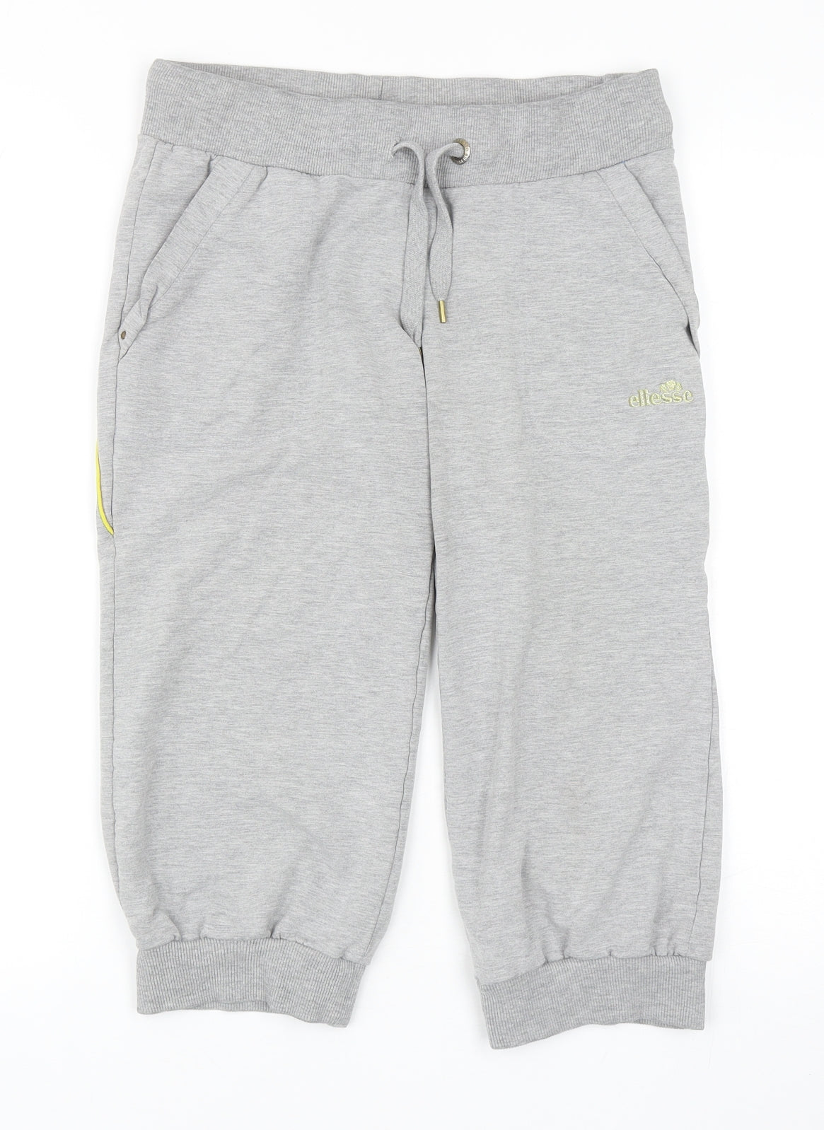 ellesse Womens Grey Cotton Jogger Trousers Size 12 Regular Drawstring