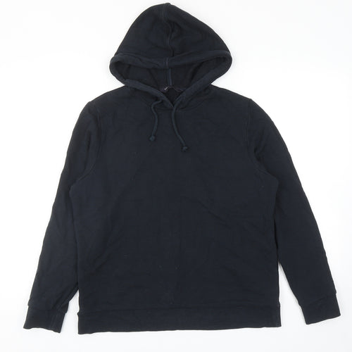 Marks and Spencer Womens Blue Cotton Pullover Hoodie Size 12 Pullover