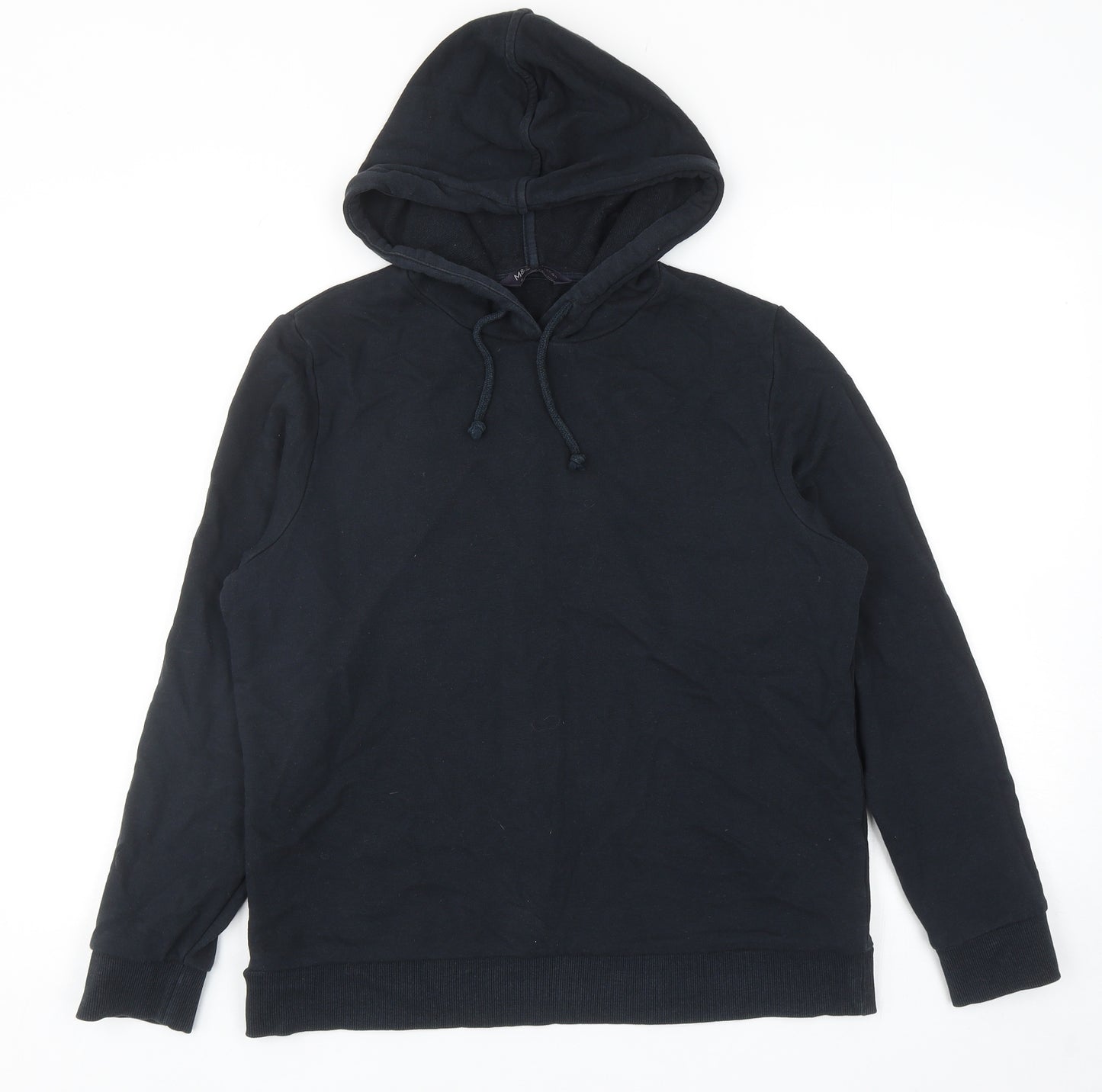 Marks and Spencer Womens Blue Cotton Pullover Hoodie Size 12 Pullover