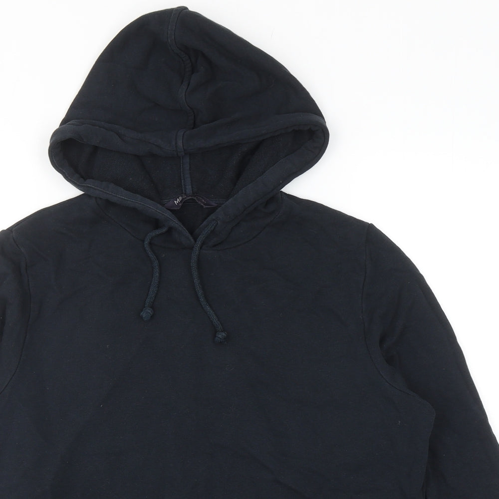 Marks and Spencer Womens Blue Cotton Pullover Hoodie Size 12 Pullover