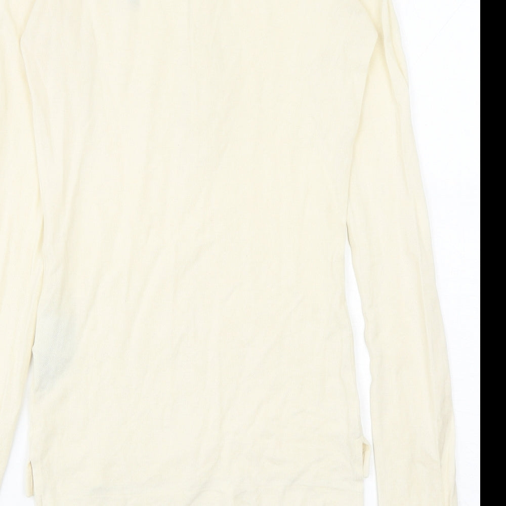 Ralph Lauren Womens Ivory Cotton Basic Polo Size XS Collared