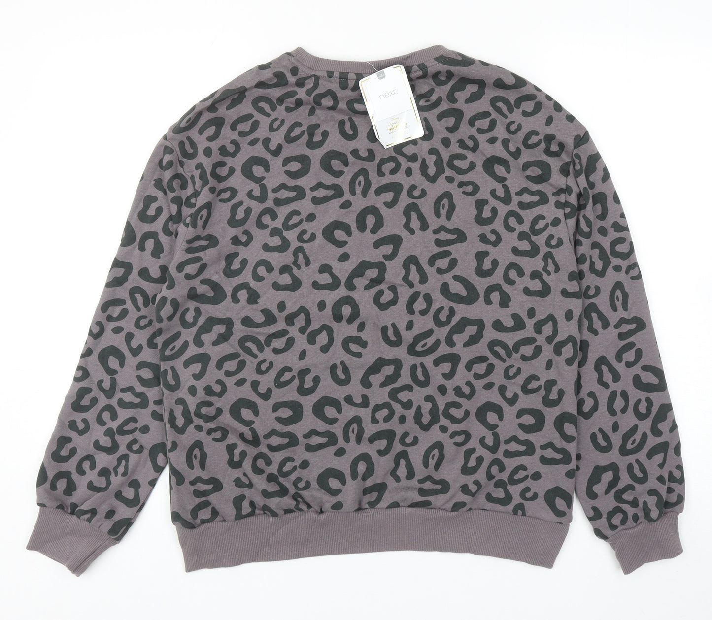 NEXT Girls Grey Animal Print Cotton Pullover Sweatshirt Size 15 Years Pullover - Minnie Mouse