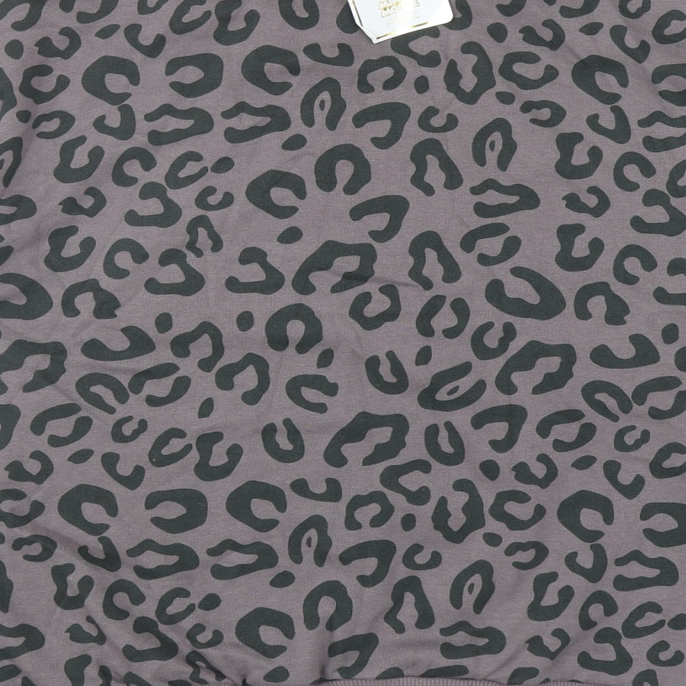 NEXT Girls Grey Animal Print Cotton Pullover Sweatshirt Size 15 Years Pullover - Minnie Mouse