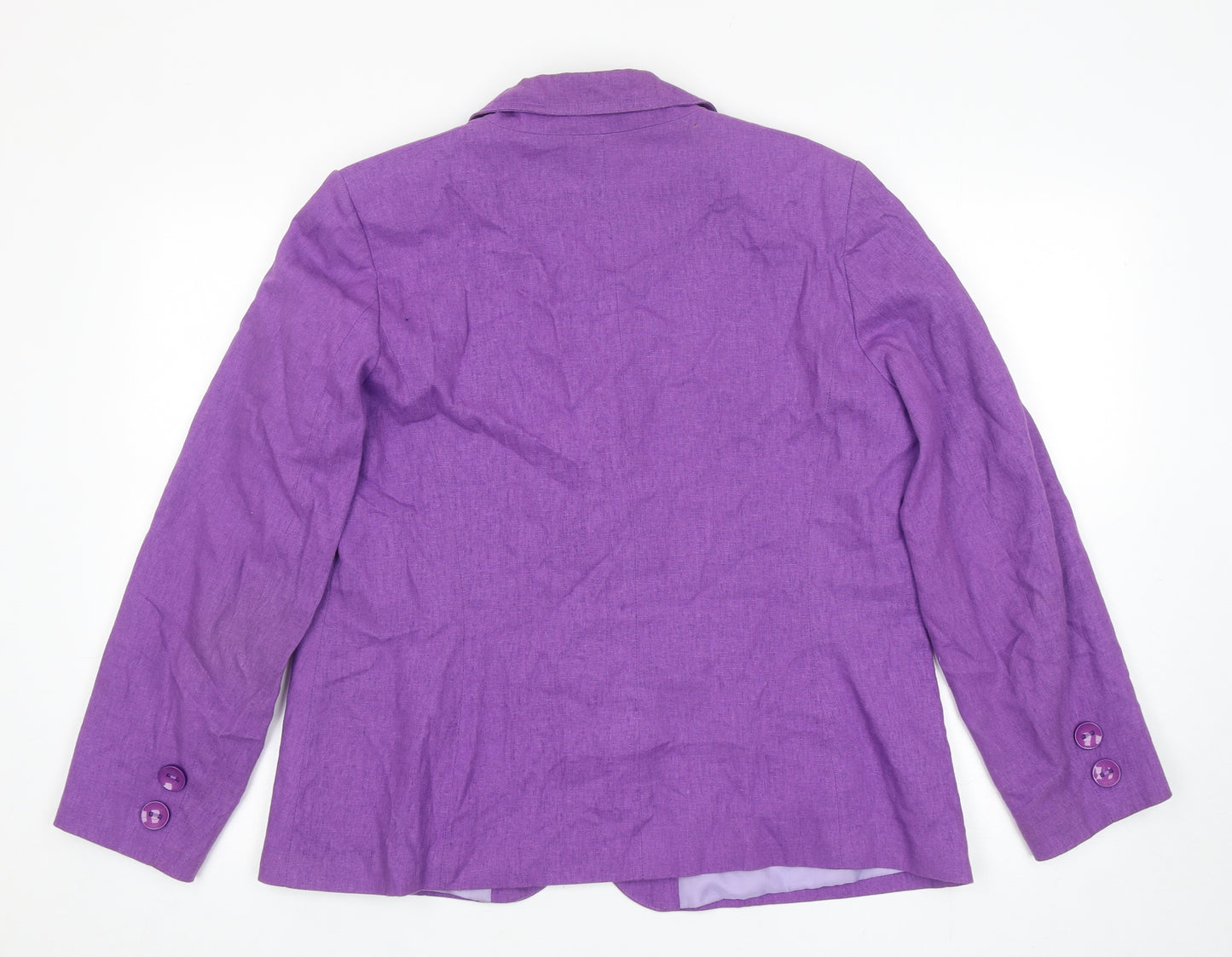 Bonmarché Womens Purple Linen Jacket Suit Jacket Size 16