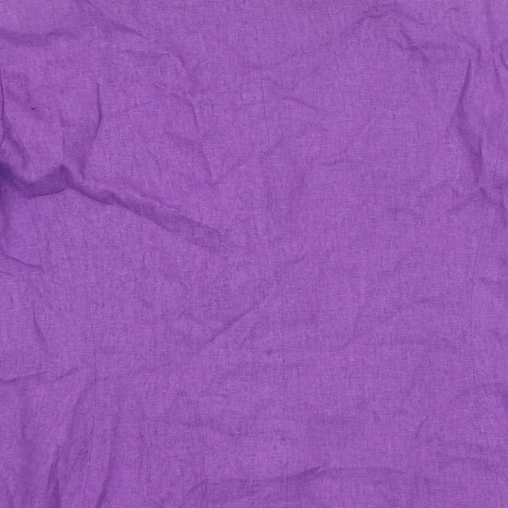 Bonmarché Womens Purple Linen Jacket Suit Jacket Size 16