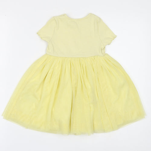 Marks and Spencer Girls Yellow Polyester A-Line Size 2-3 Years Round Neck Pullover