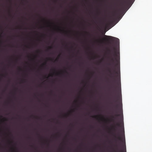 Papaya Womens Purple Polyester Basic Blouse Size 8 Scoop Neck