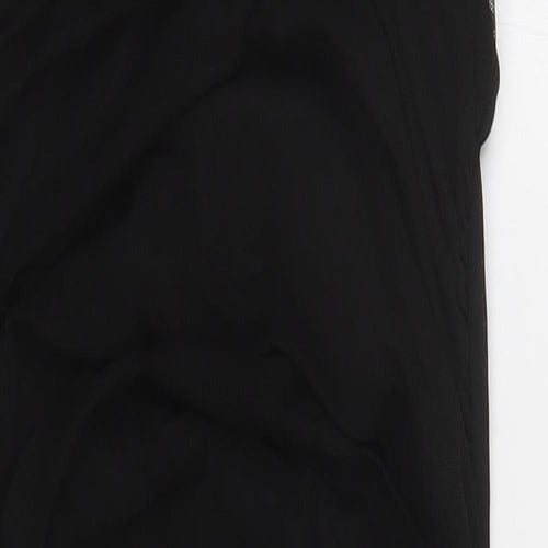 PRETTYLITTLETHING Womens Black Polyester Mini Size 10 Square Neck Pullover