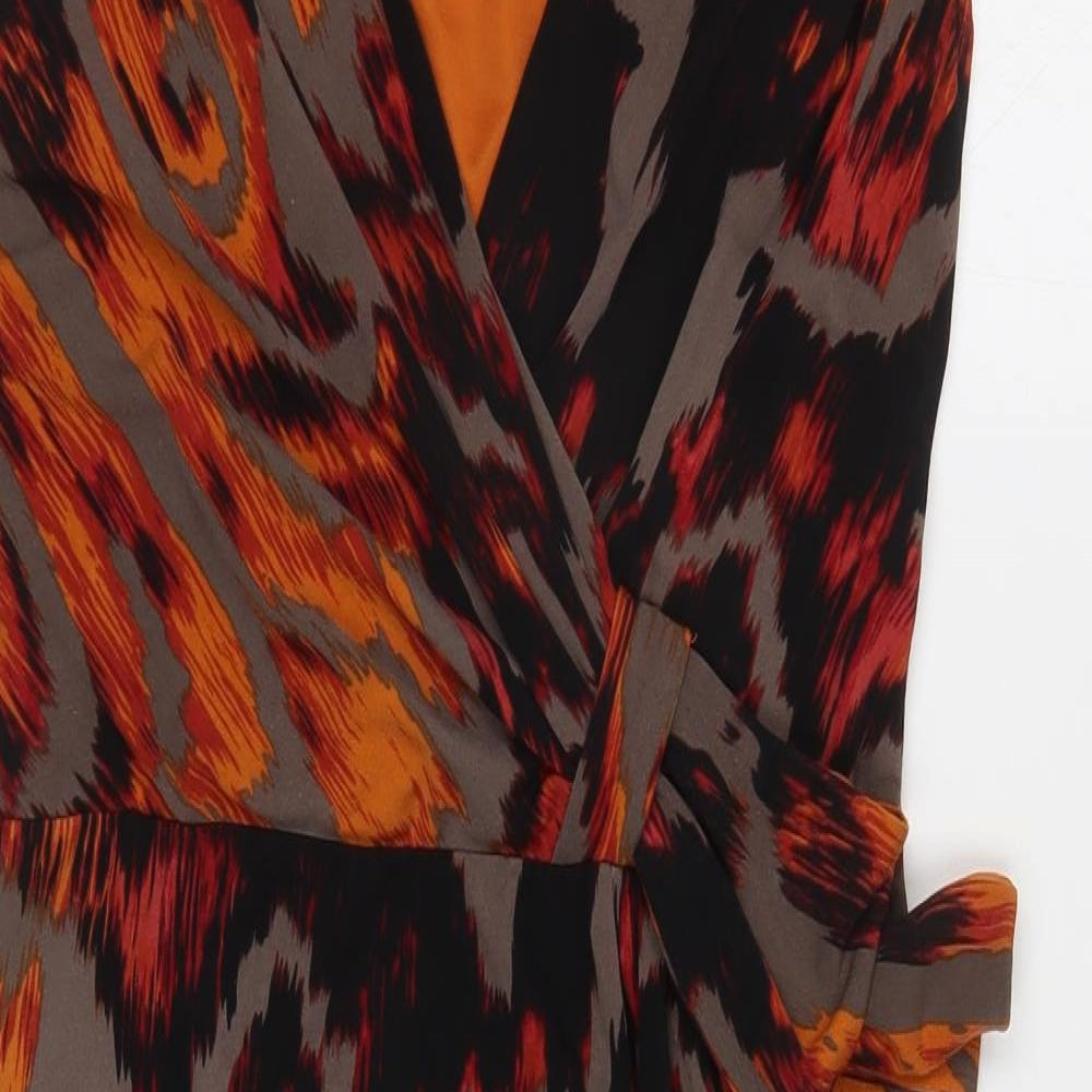 Per Una Womens Multicoloured Geometric Polyester Mini Size 12 V-Neck Pullover