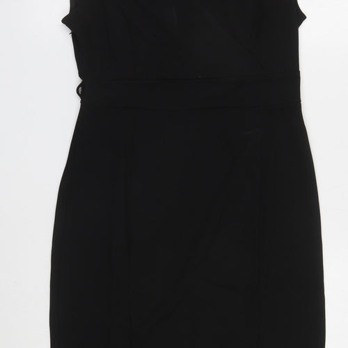 Allegra K Womens Black Polyester Shift Size M Sweetheart Zip