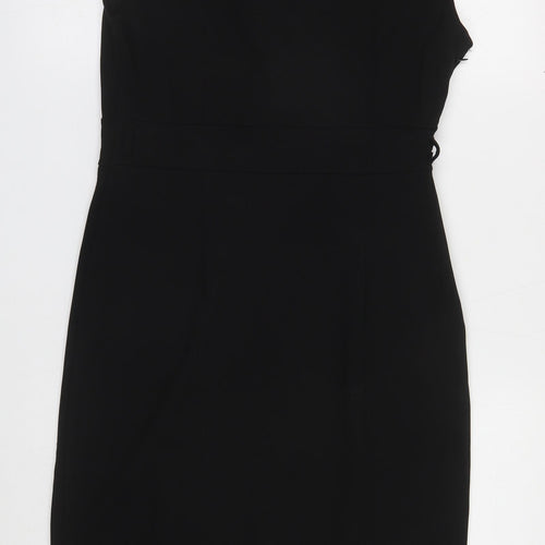 Allegra K Womens Black Polyester Shift Size M Sweetheart Zip