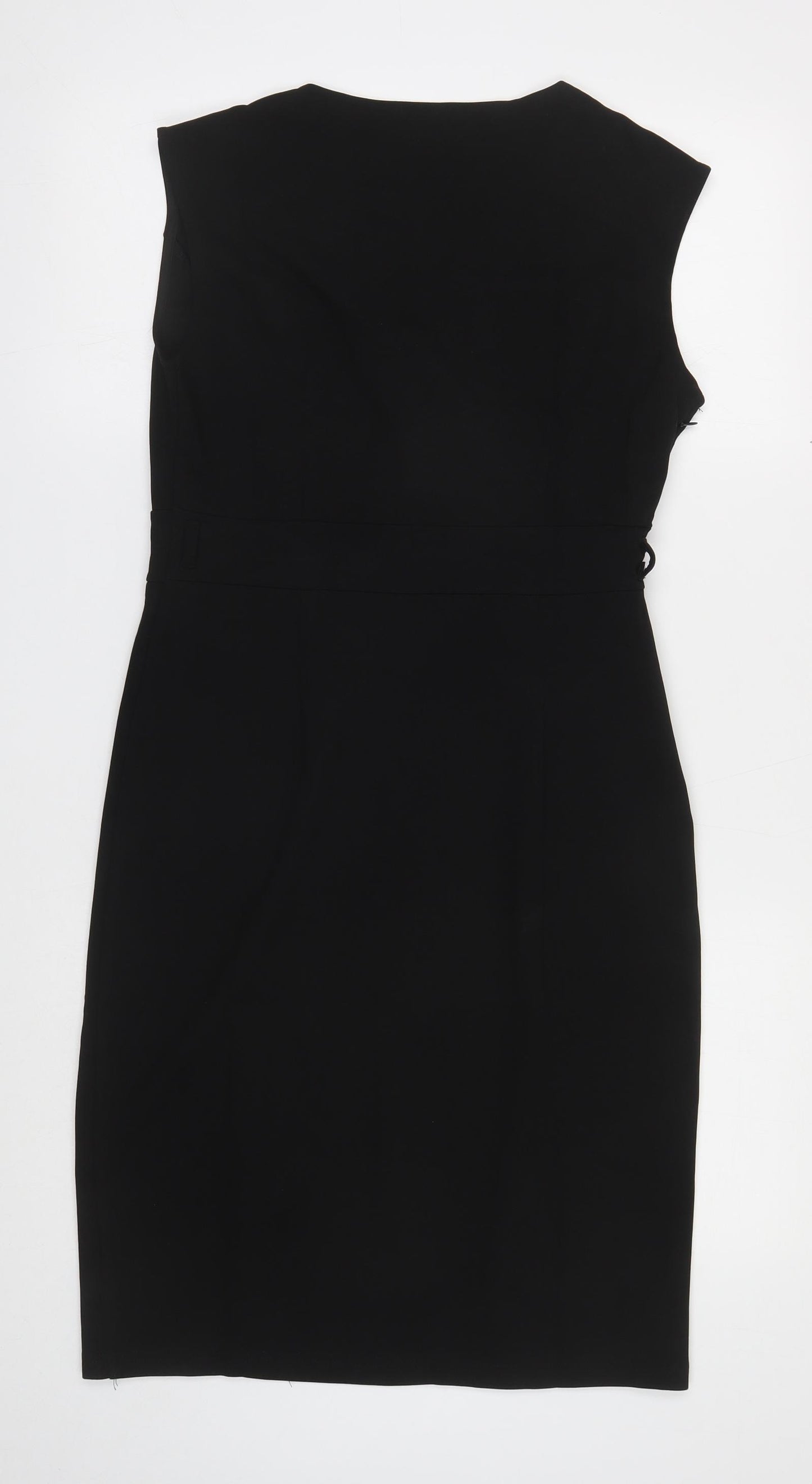 Allegra K Womens Black Polyester Shift Size M Sweetheart Zip