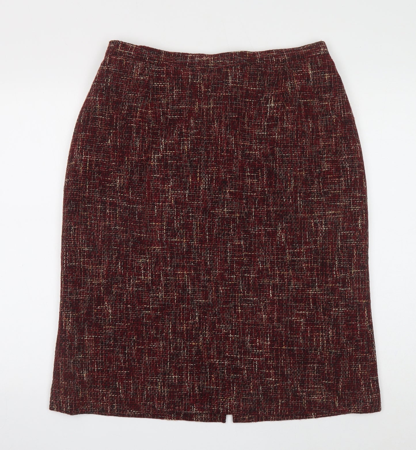 Eastex Womens Multicoloured Geometric Wool Straight & Pencil Skirt Size 16 Zip