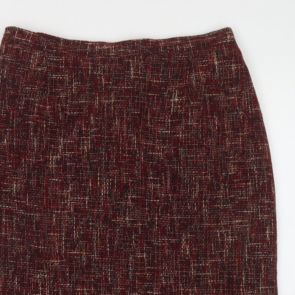 Eastex Womens Multicoloured Geometric Wool Straight & Pencil Skirt Size 16 Zip