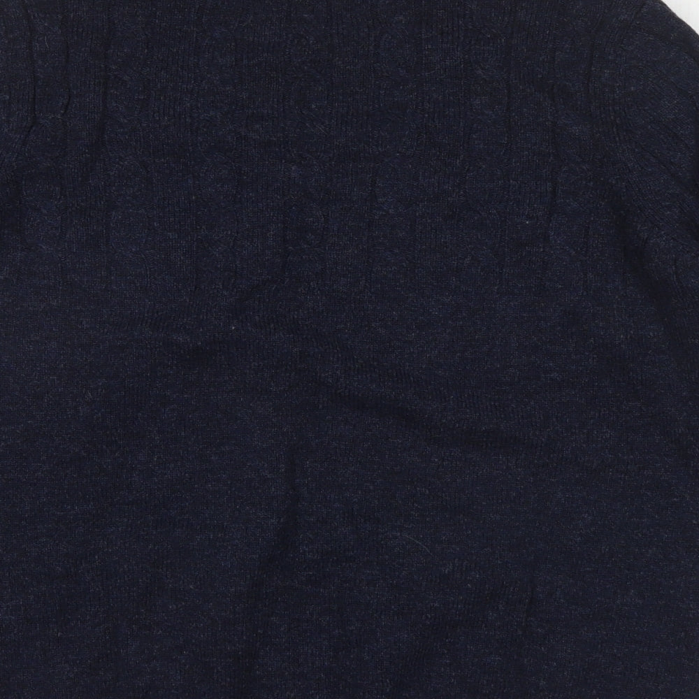 Marks and Spencer Mens Blue Roll Neck Polyamide Pullover Jumper Size M