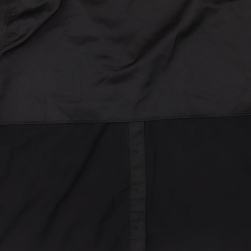 Zara Womens Black Polyester Basic Button-Up Size 16 Collared