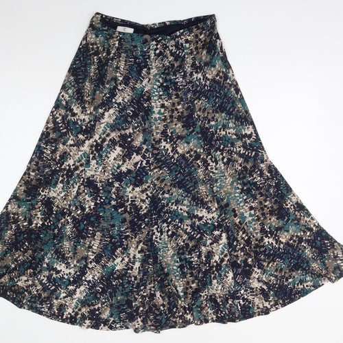 CC Womens Multicoloured Geometric Polyester A-Line Skirt Size S