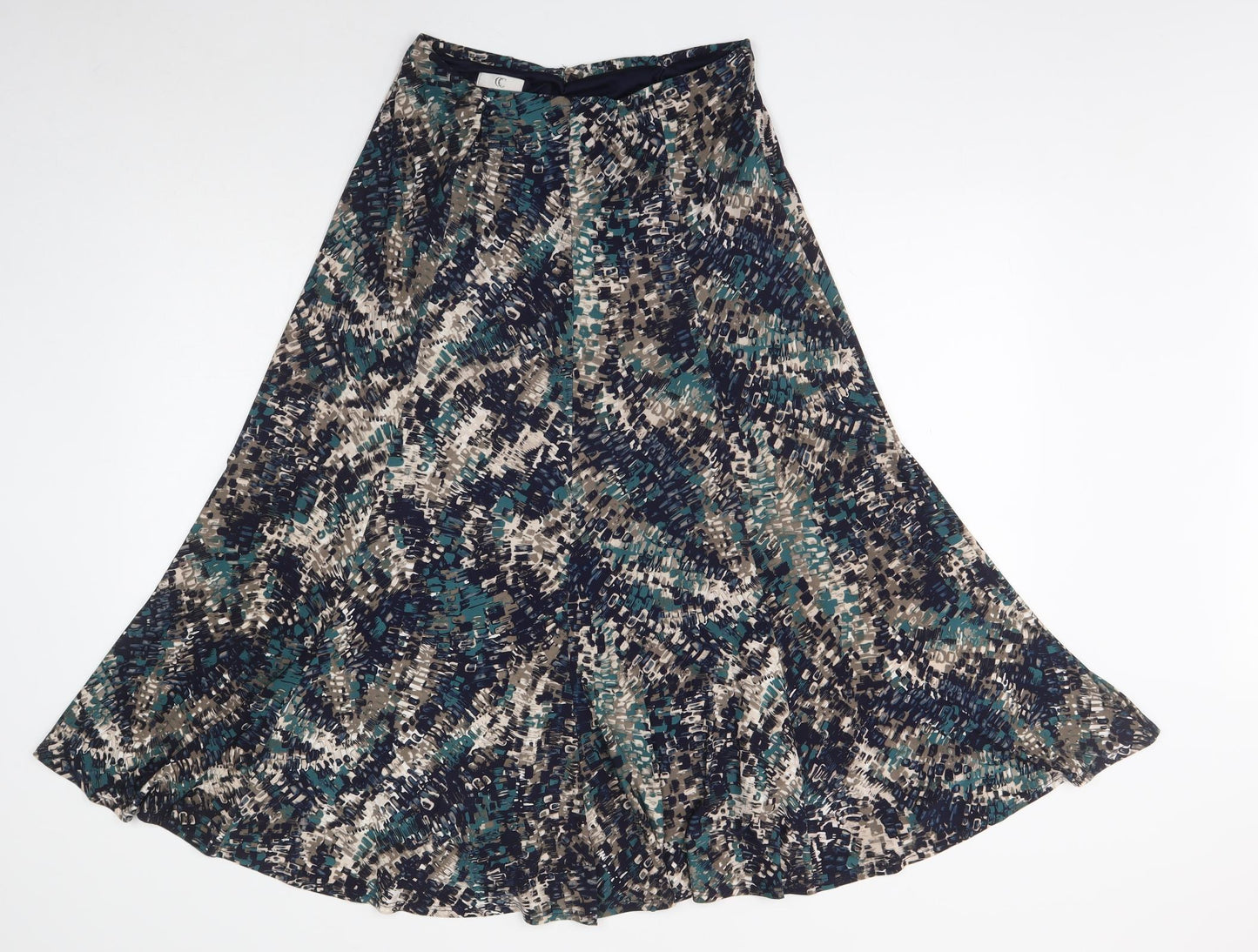 CC Womens Multicoloured Geometric Polyester A-Line Skirt Size S