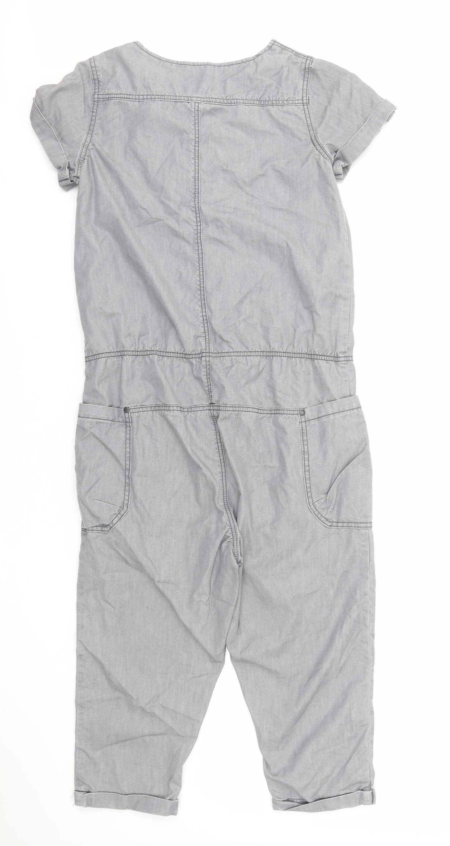VERO MODA Womens Grey Cotton Jumpsuit One-Piece Size S Snap