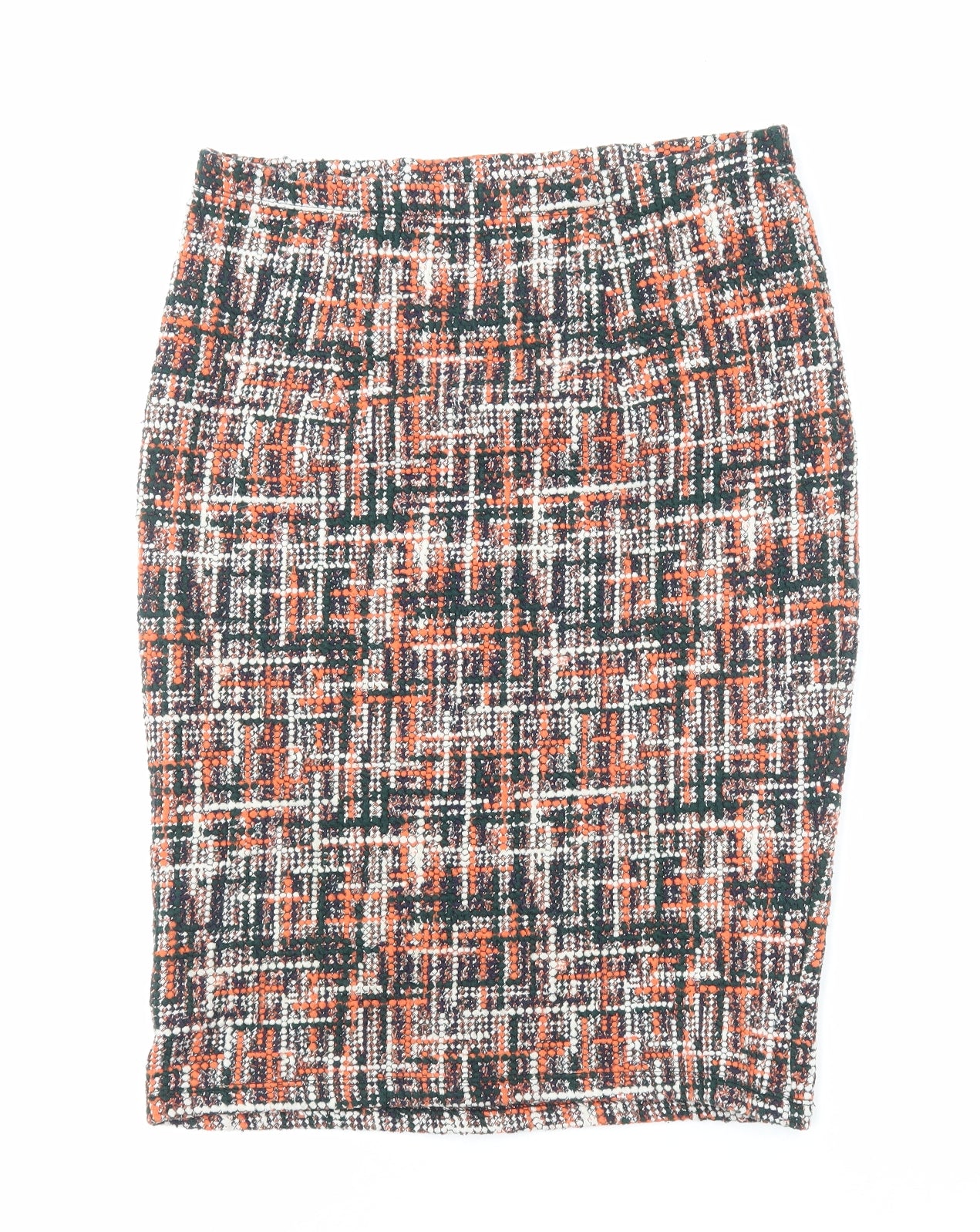 TU Womens Orange Geometric Polyester Straight & Pencil Skirt Size 10