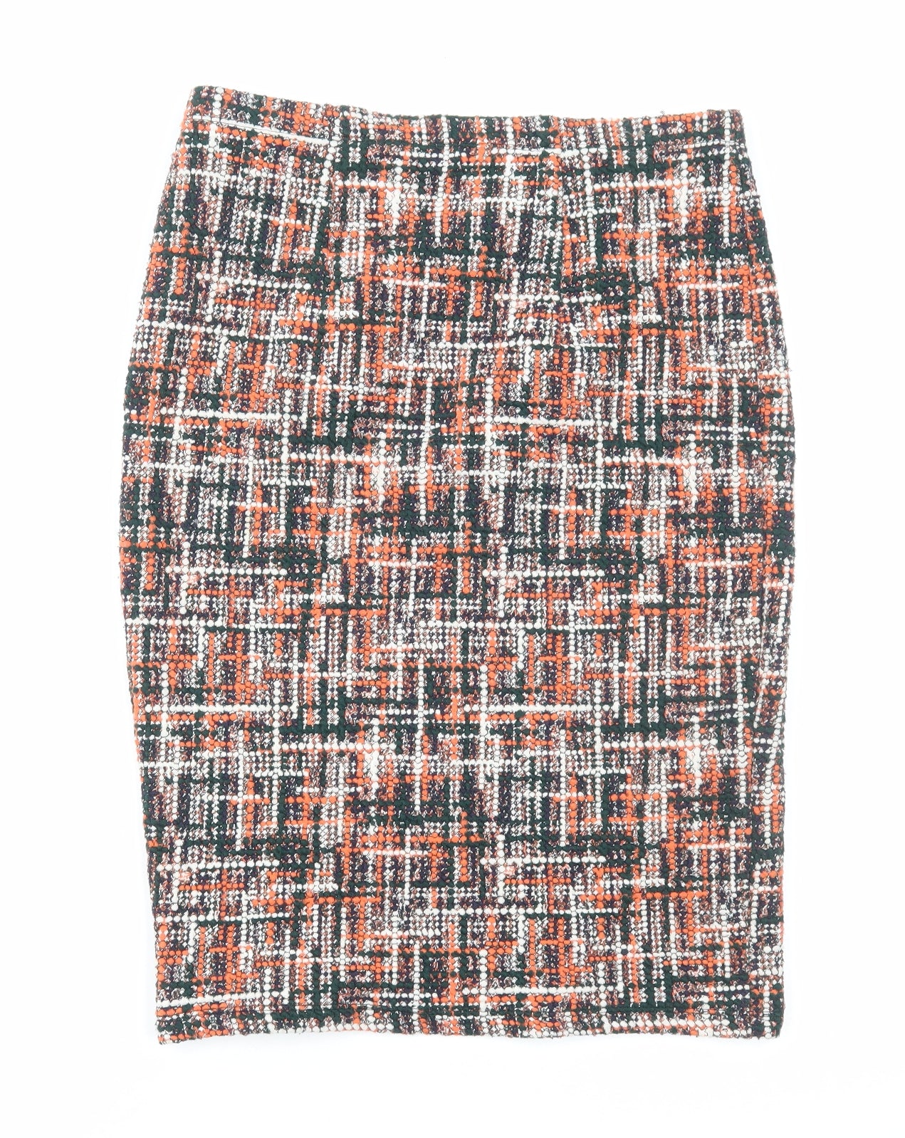 TU Womens Orange Geometric Polyester Straight & Pencil Skirt Size 10