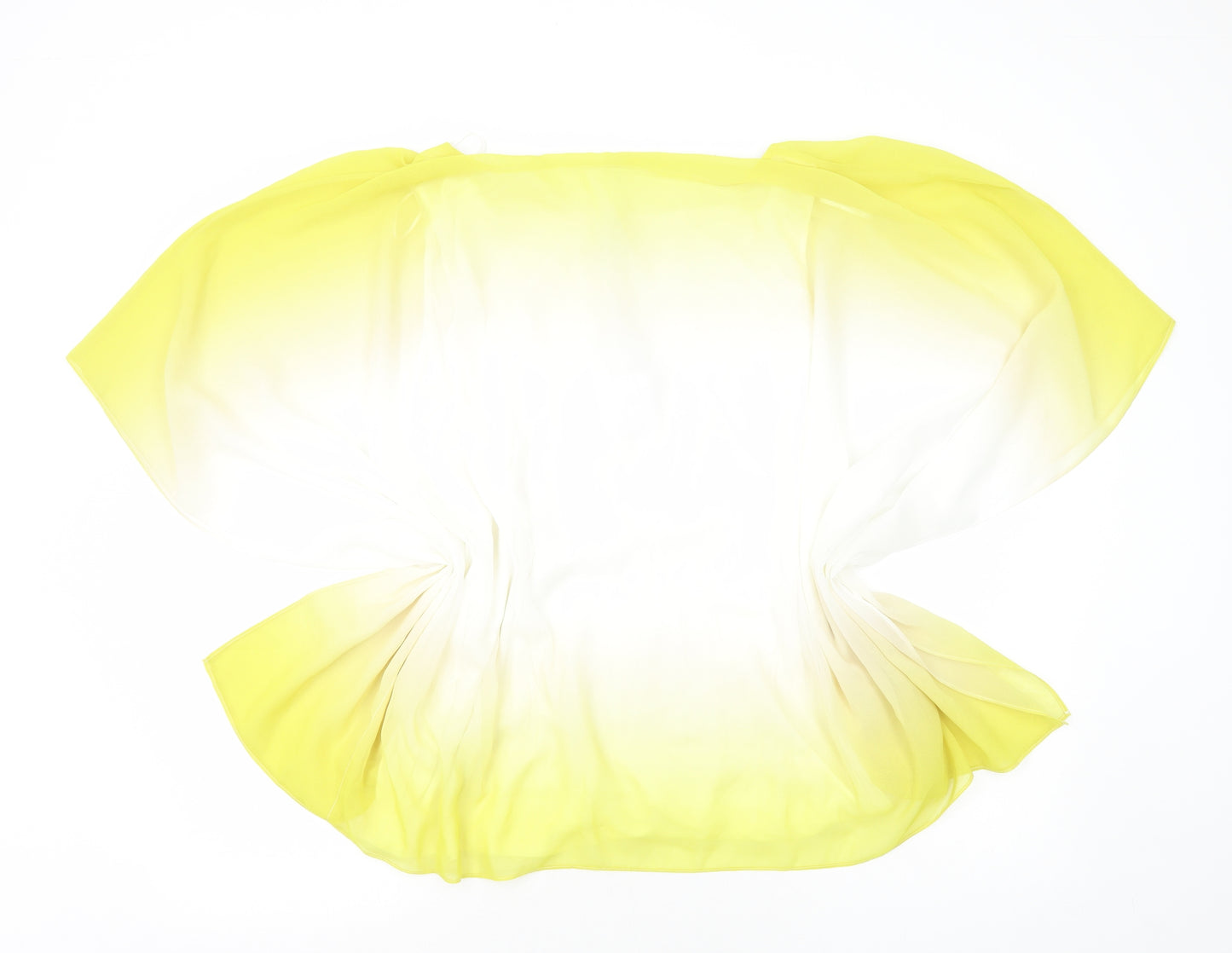 Evans Womens Yellow Polyester Basic Blouse Size 24 Round Neck - Batwing Overlay