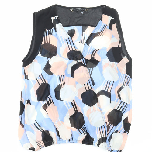 Principles Womens Multicoloured Geometric Polyester Basic Tank Size 14 V-Neck