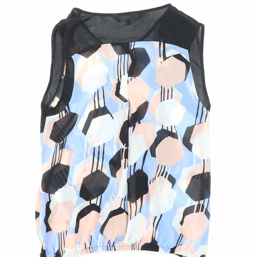 Principles Womens Multicoloured Geometric Polyester Basic Tank Size 14 V-Neck