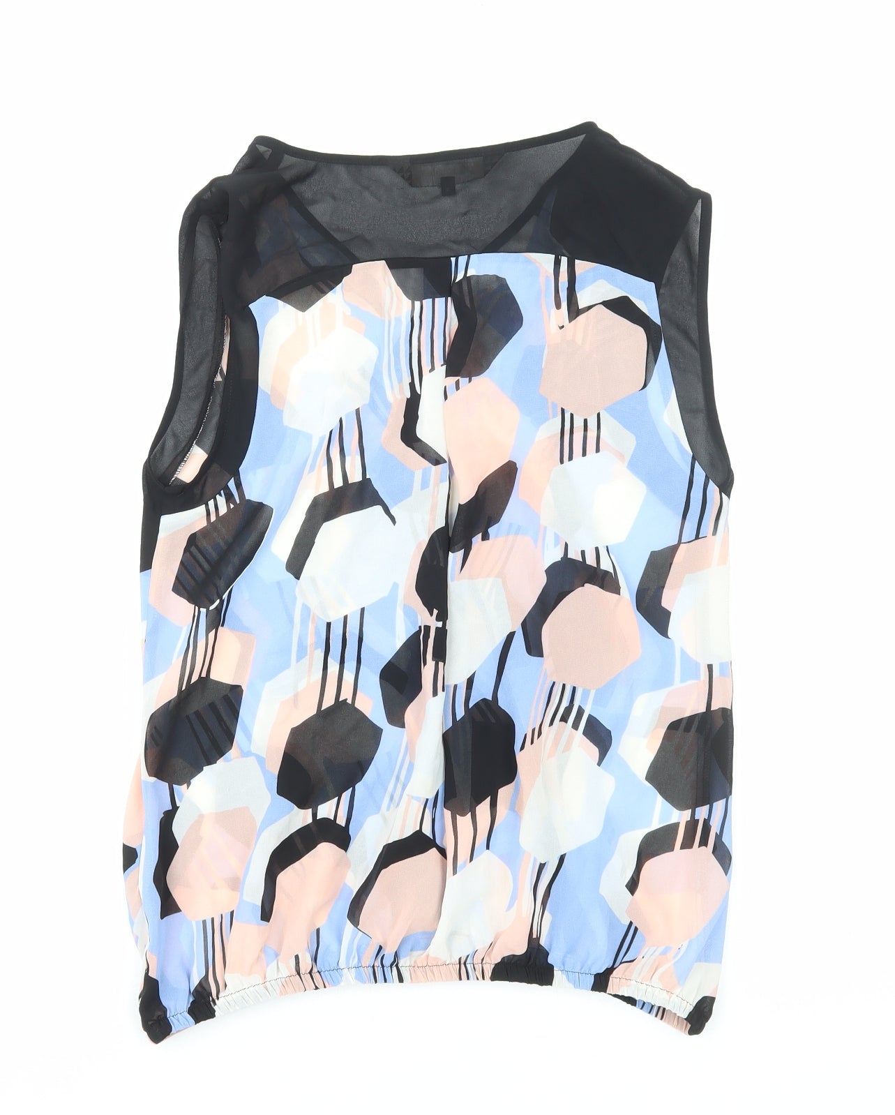 Principles Womens Multicoloured Geometric Polyester Basic Tank Size 14 V-Neck