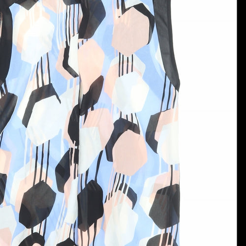 Principles Womens Multicoloured Geometric Polyester Basic Tank Size 14 V-Neck