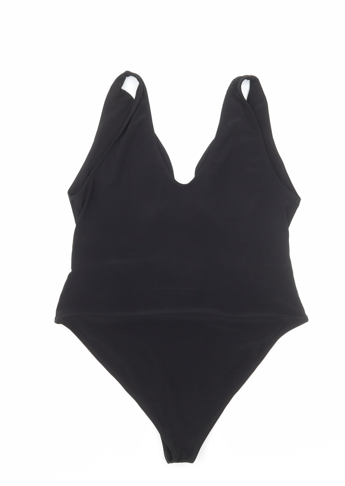 Zara Womens Black Polyester Bodysuit One-Piece Size L Snap