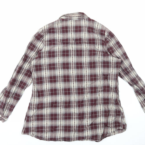 Papaya Womens Multicoloured Plaid Cotton Basic Button-Up Size 20 Collared
